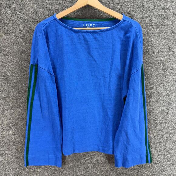 LOFT Tops - Loft Sweatshirt Women XL Blue Long Sleeve Round Neck Pullover Cotton Casual